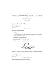 Języki formalne i techniki translacji - ćwiczenia