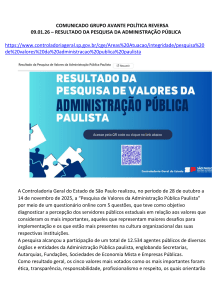 Resultado da Pesquisa de Valores da Administra&ccedil;&atilde;o P&uacute;blica Paulista