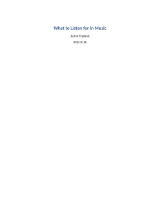 What to Listen for in Music by Aaron Copland
