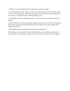 Personal Reflection Questions on Faith and Purpose