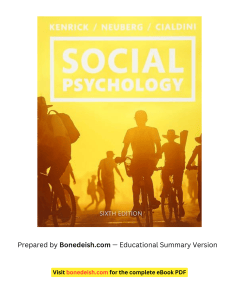 Social Psychology 6th Edition Summary: Goals in Interaction