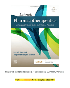 Lehne&rsquo;s Pharmacotherapeutics 2nd Ed Summary for APNs & PAs