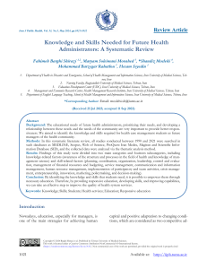 Knowledge and Skills for Future Health Administrators: Systematic Review