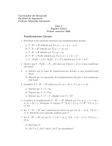 Gu&iacute;a 5 &Aacute;lgebra Lineal: Transformaciones Lineales