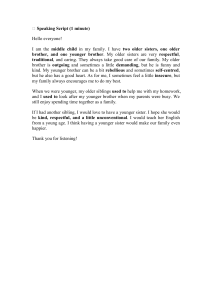Speaking Script: Middle Child Family Experience