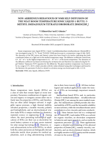 Non-Arrhenius NMR Diffusion in [BMIM][BF4] Ionic Liquid
