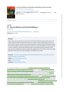 Reconciliation and Peacebuilding in Post-Conflict Societies