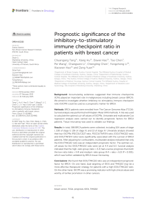 Prognostic Significance of Immune Checkpoint Ratio in Breast Cancer