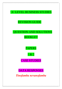 A-Level Business Studies Revision Guide Questions & Solutions