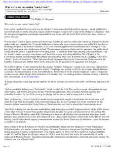 Why We're Not One Nation 'Under God' - Pledge of Allegiance History