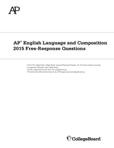 2015 AP English Language and Composition Free-Response Questions