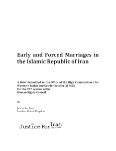 Early and Forced Marriages in Iran: UN Submission