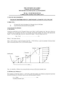 University of Zambia Fluid Mechanics Lab: Boundary Layer Velocity Distribution