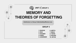 Memory and Theories of Forgetting