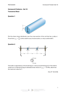 MECN2034A Homework Set 10: Transverse Shear Problems