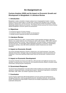 Cyclone Amphan Impact on Bangladesh's Economy: A Literature Review