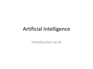 Introduction to Artificial Intelligence