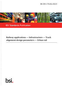 BS EN 17636:2023 Railway Track Alignment Parameters Urban Rail