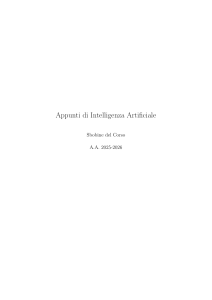 Appunti di Intelligenza Artificiale: Corso 2025-2026
