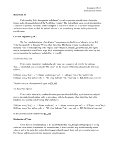 Contracts Homework #1: Calculating Damages for Breach