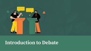 Introduction to Debate: Structure, Terminology, and Sample Speeches