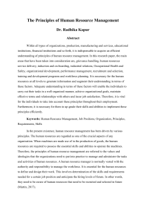 Principles of Human Resource Management