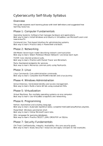 Cybersecurity Self-Study Syllabus: Free Learning Guide
