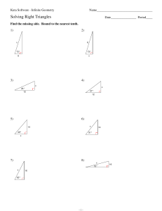 Kuta Software Solving Right Triangles Worksheet