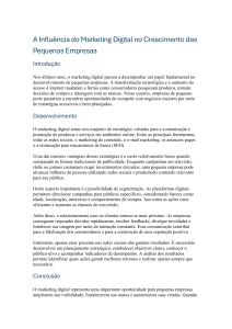 Influ&ecirc;ncia do Marketing Digital no Crescimento de Pequenas Empresas