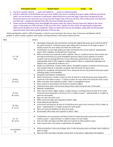 Course Participation Self-Assessment Form (30% Grade)