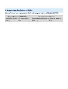 Course Learning Outcomes Matrix (CLOs & POs)