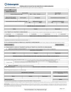 Formulario de Solicitud de Registro de Hidrocarburos Osinergmin