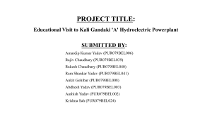 Educational Visit to Kali Gandaki 'A' Hydroelectric Powerplant Report