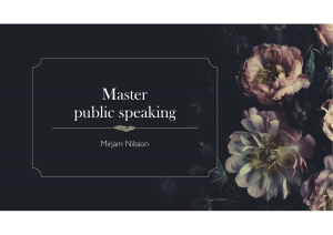 Master Public Speaking Guide by Mirjam Nilsson