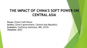 China's Soft Power in Central Asia: A Research Analysis