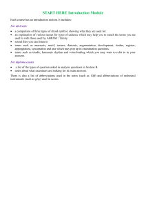 Music Theory Introduction Module: Chord Symbols & Cadences