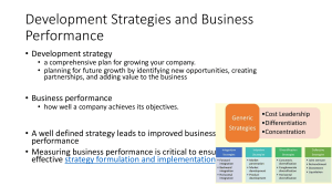 Development Strategies and Business Performance