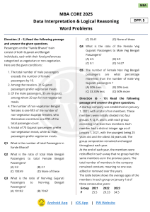 MBA Data Interpretation & Logical Reasoning Practice Problems
