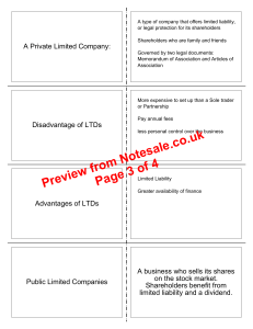 Private and Public Limited Companies: Business Structures