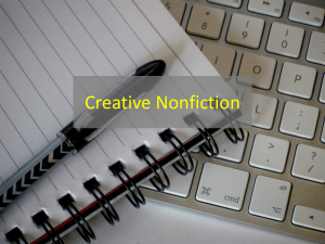 Creative Nonfiction: Personal Narrative Essay Guide
