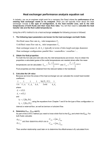 Heat Exchanger Performance Analysis Equations