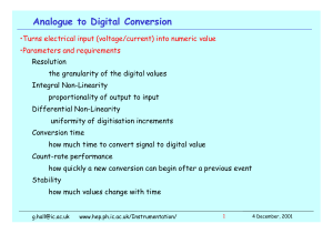 Analogue to Digital Conversion: ADC Parameters & Types