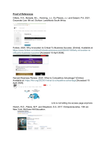 Proof of References for Entrepreneurship Assignment