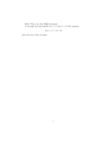 LaTeX Math Problem: Rectangle Area Equation