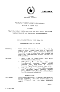 Peraturan Pemerintah tentang Perjanjian Kerja