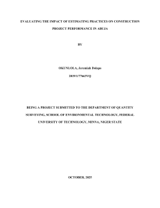 Evaluating Estimating Practices' Impact on Abuja Construction Projects