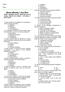 General Chemistry 1 Long Exam Questions
