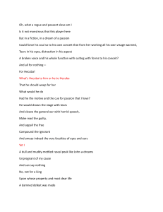Hamlet Soliloquy: O, what a rogue and peasant slave am I