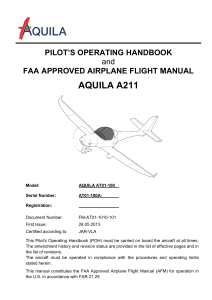 Aquila A211 POH & FAA Flight Manual