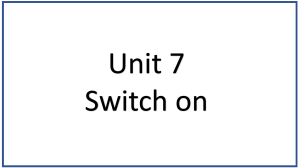 Unit 7: Switch On - Cultural Activities & Surfing Project